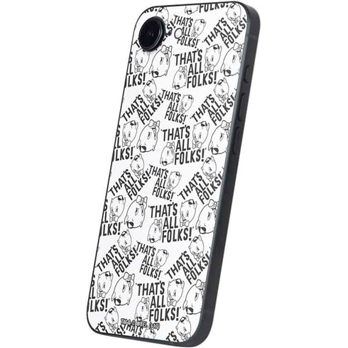 Looney Tunes Porky Pig Black and White iPhone 16e Skin